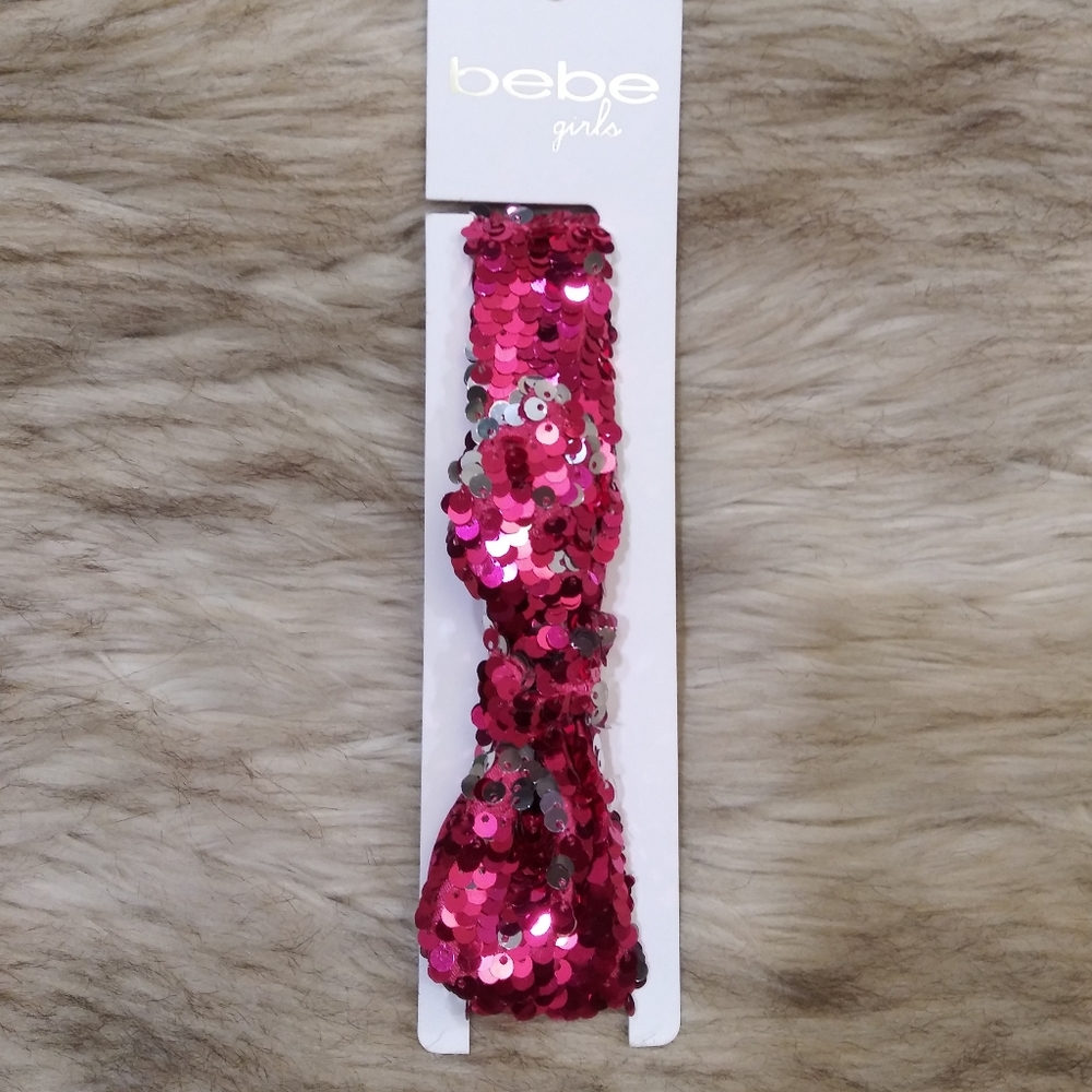 Bebe Pink Sequin Headband